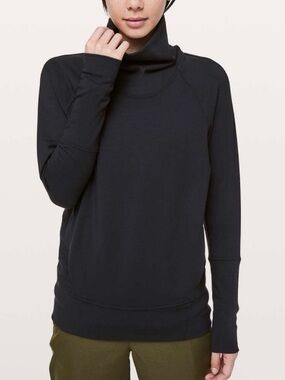 Lululemon High Lines Pullover Sweatshirt Women’s 4 Black Mock Neck